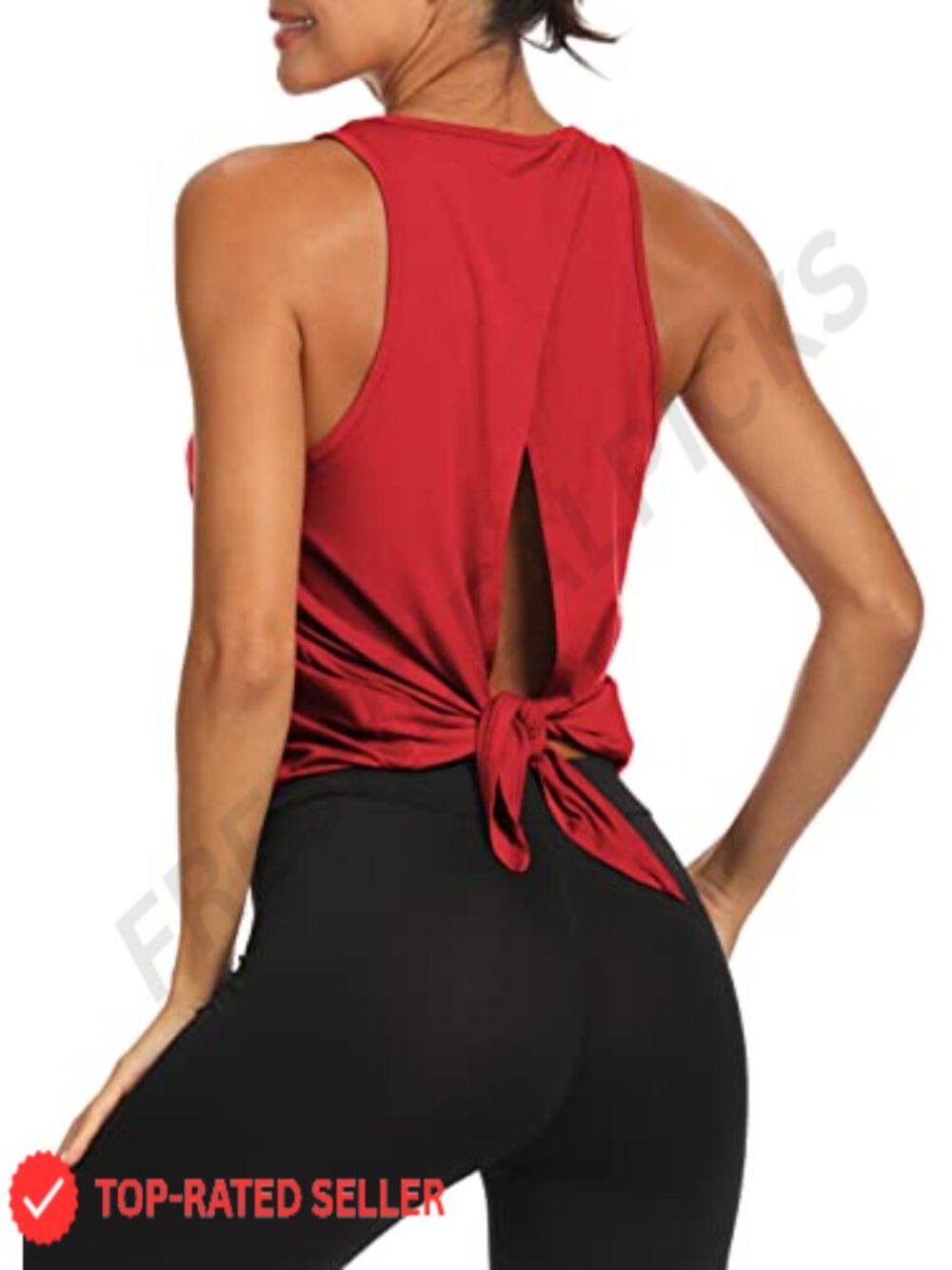 Backless Workout Yoga Tank Top Tie Back Athletic Sleeveless Gym Shirt